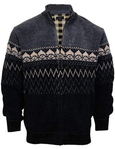 Gioberti Men's Knitted Chenille Cardigan Sweater with Flannel Lining3