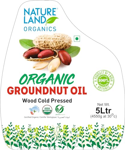 Natureland Organics Groundnut/Peanut Oil 5 Ltr. - Cold Pressed Organic Healthy Oils - Image 7 thumbnail