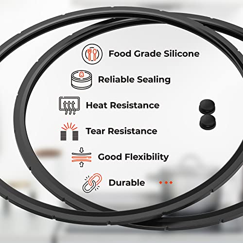 09924 Pressure Canner Sealing Ring - & Overpressure Plug for Presto 0128206 0128202 0128203 0128204 0128303 0126306 6 & 8 Quart Pressure Cooker - 2 Pack by ANTOBLE - Image 2