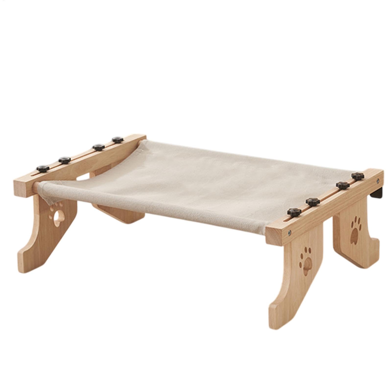 Cama para gatos con barandilla - Hamaca para gatos para silla, cama para gatos con ventana con estructura de madera y metal | Hamaca para cama para gatos con estructura de madera y metal resistente