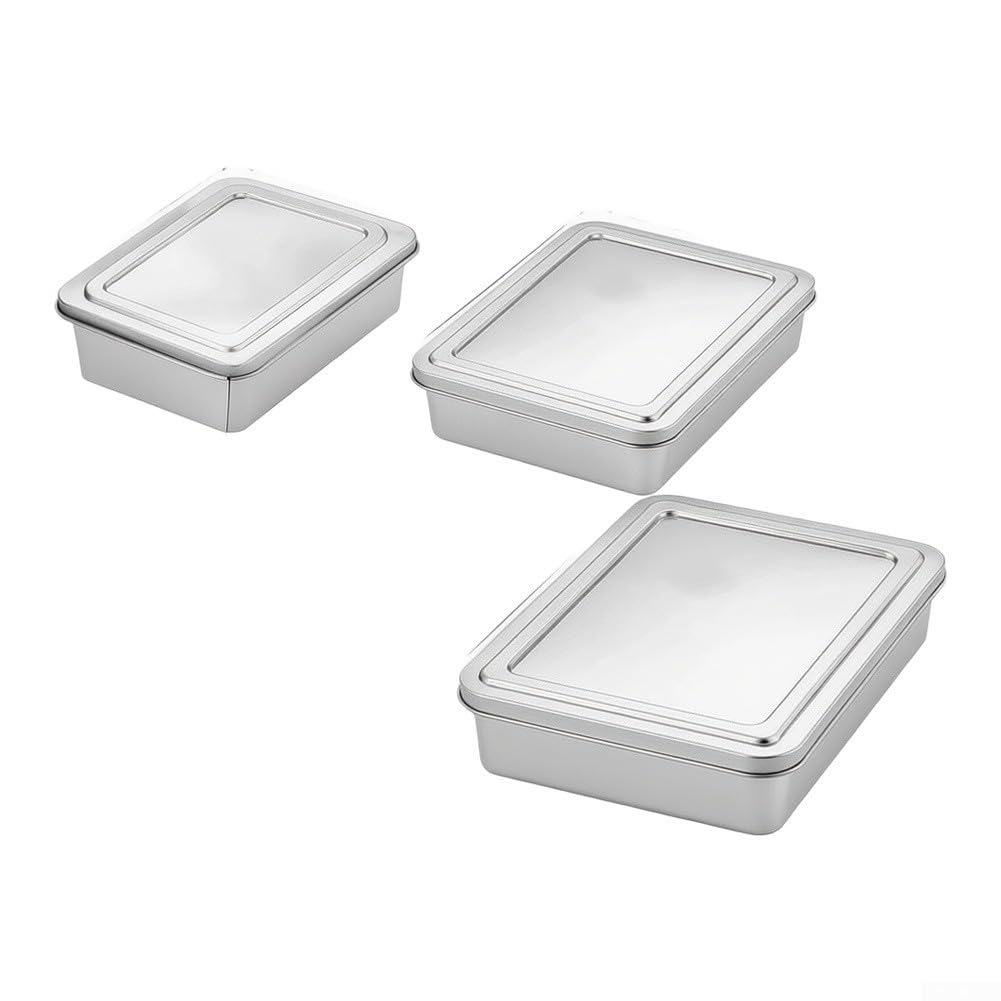 Set di 3 stampi per torte con coperchio