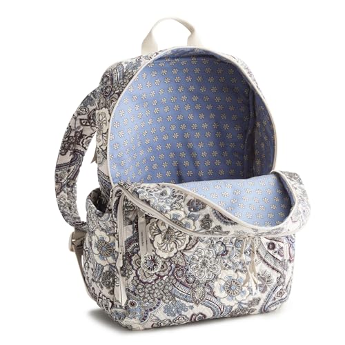 Image of Vera Bradley Women's Premium Cotton Large Bancroft Backpack - 15 inch Laptop & Trolley Sleeves - Neutral Rhapsody, 28L