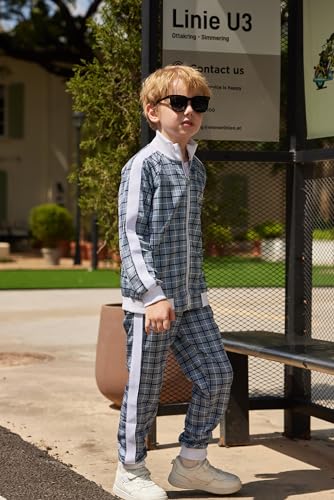 Arshiner Boy's Active Tracksuits Sets Full Zip Sports Jogging Suits Athletic Running 2 Piece Sweatsuits for 5-13 Years3