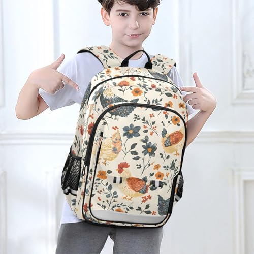 Sac à dos ordinateur enfants fleurs sauvages avec dos rembourré