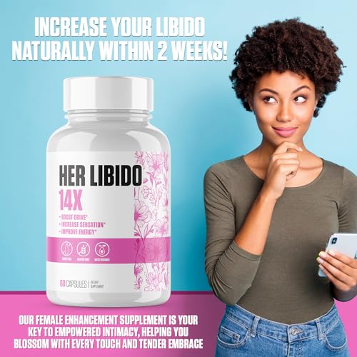 Her Libido 14x Extra Strength | #1 Rated Libido Booster for Women | Increase Drive, Passion, Boost Mood, Balance Hormones w/BioPerine, Ashwagandha, Maca Root + 11 More Supplements - 60 Pills