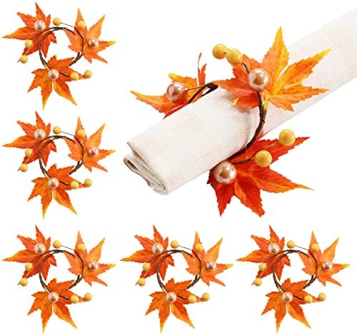 Amazon.com: Fall Napkin Rings Thanksgiving Napkin Rings Artificial ...