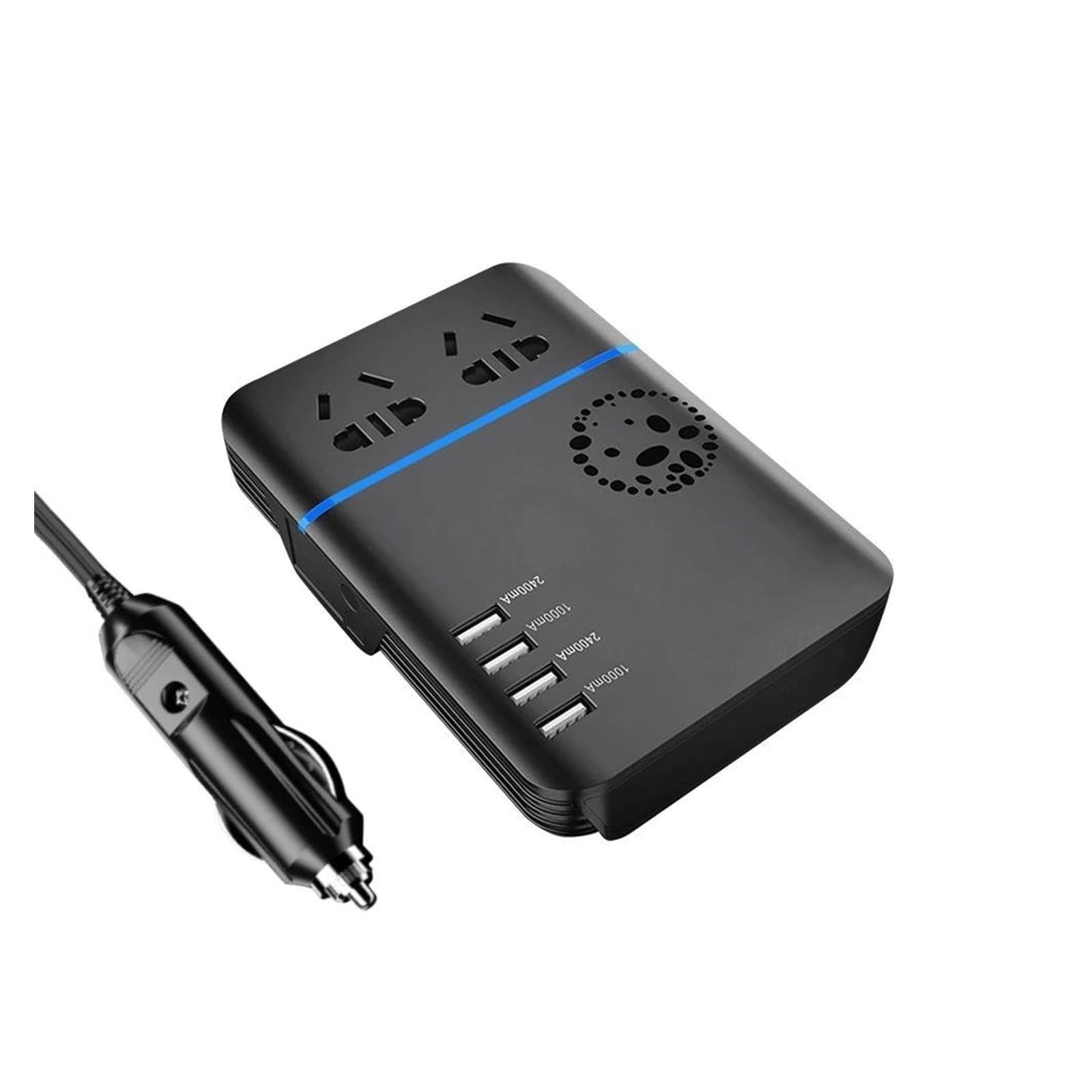 Convertidor Corriente Inversor Coche 200W Convertidor De 12V A 220V Adaptador Cargador Transformador Potencia Encendedor Cigarrillos Toma Salida USB Convertidor