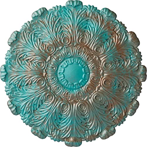Image of Ekena Millwork Durham Ceiling Medallion, Copper Green Patina