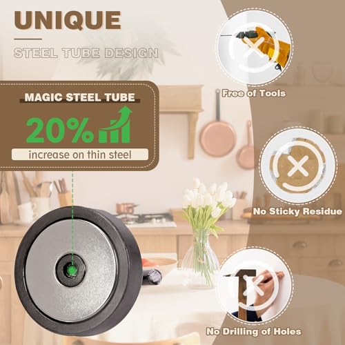 Image of Neosmuk Magnetic Hooks Steel Tube Design for Cruise,80lb+ Grey,10 Pack | Cruise Ship Essentials,Heavy Duty Magnett Hooks for Cabins, Refrigerator, Grill, Hanging, and Travel Extra Strong Must-Haves