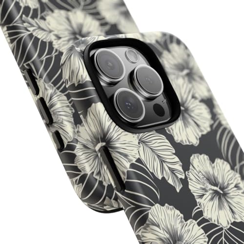 Coque rigide mate iPhone 16 Pro motif floral finitions premium