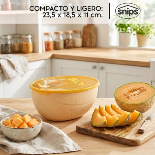 Miniatura 7 de Snips Guarda Melón 2 L, Contenedor para Melón y Rodajas de Melón, Recipiente para Nevera 23,5 x 18 x 11 cm, Apto Lavavajillas, Made in Italy
