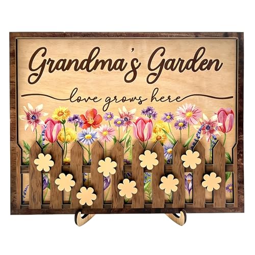 Personalized Grandma Gift Personalized Grandmas Garden Wood Sign Plaque With Family Names Custom Grandma Gift for Mothers Day Grandparents Day Birthday From Grandchildren