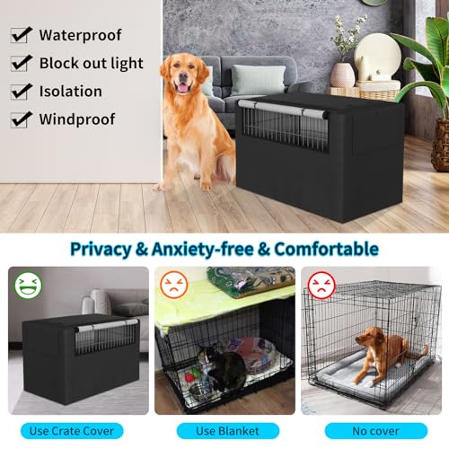 Dog Crate Cover, Pet Cage Cover for Dog Crate – Durable, Comfortable, Ventilated Dog Cage Cover, Fit for 42 inches Wire Dog Crate, Dog Crate Mat Included Dog Crate Cover, Pet Cage Cover for Dog Crate – Durable, Comfortable, Ventilated Dog Cage Cover, Fit for 42 inches Wire Dog Crate, Dog Crate Mat Included