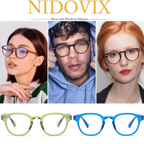 Image of Retro Round Blue Light Blocking Glasses for Men Women, Vintage Frame Non-prescription Computer Reading Eyeglasses