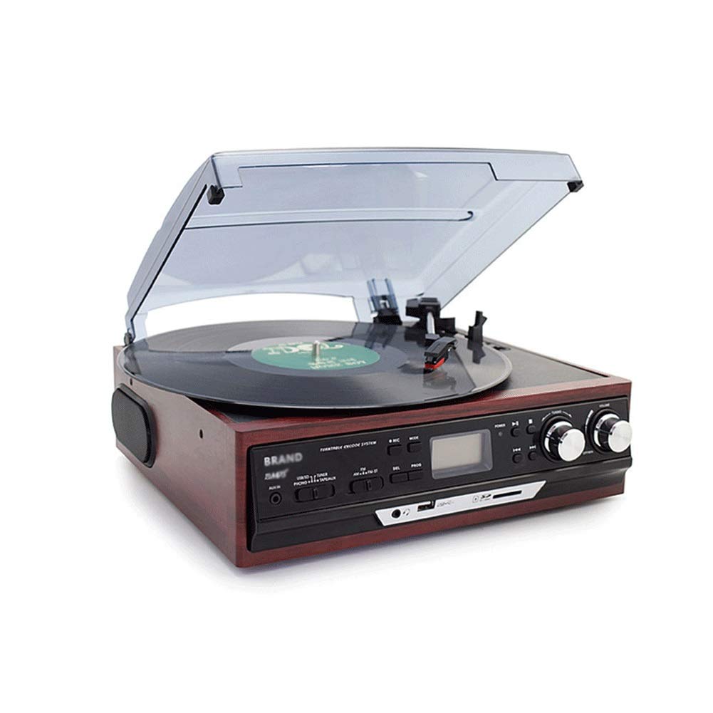 Giradischi, Giradischi con Altoparlanti Incorporati, Classico Lettore in Vinile in Legno Dischi in Vinile 33,45,78 Giri/min, Supporta Uscita RCA, Jack Cuffie