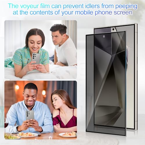 2 Pack Privacy Screen Protector for Samsung Galaxy S24 Ultra