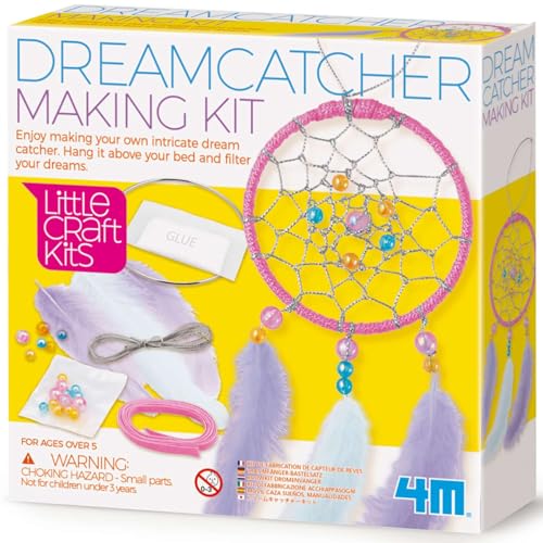 4M Kit Acchiappasogni per Bambini – Crea il Tuo Dreamcatcher con Perline, Piume e Fili – Gioco Creativo Fai da Te – Dai 5 Anni in su