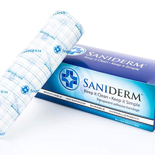 Saniderm Tattoo Bandage Roll Clear Adhesive Antibacterial Bandage (10.2 Inch x 8 yd Roll), (10.2 x 8 Inch)