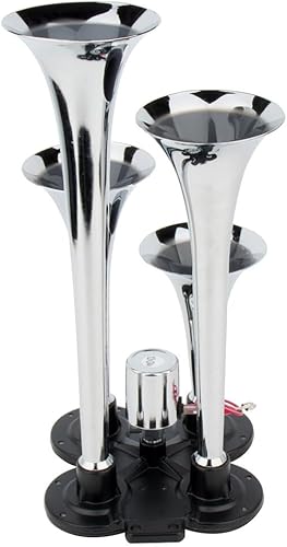 Miniatura 4 de Bocinas de tren de 150dB Super Loud 4 trompeta tren eléctrico Bocina de aire de coche 120PSI Compresor de aire de 1.5 galones Tanque de aire Kit de