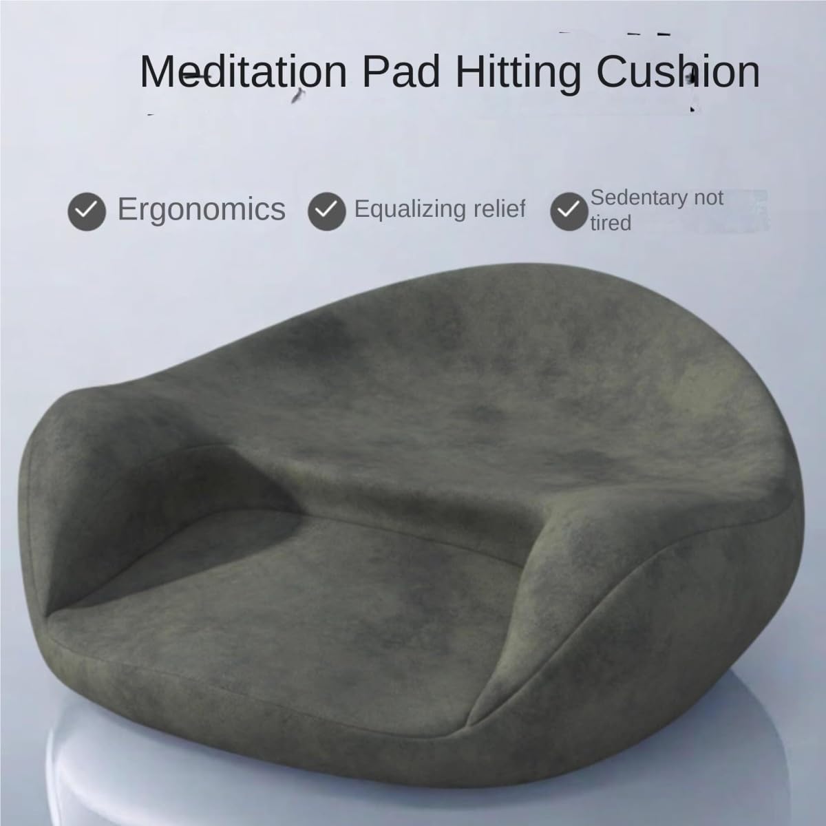 Cojín ergonómico de meditación, cómodo cojín de Suelo, Asiento Grande y Grueso, Asiento de Ante for práctica de Yoga y atención Plena, Espuma viscoelástica, Soporte de Espalda Curvado(White)