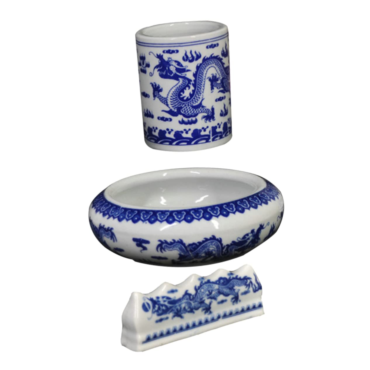 Pot à crayons en céramique porte-pinceaux lavable déco bureau asiatique