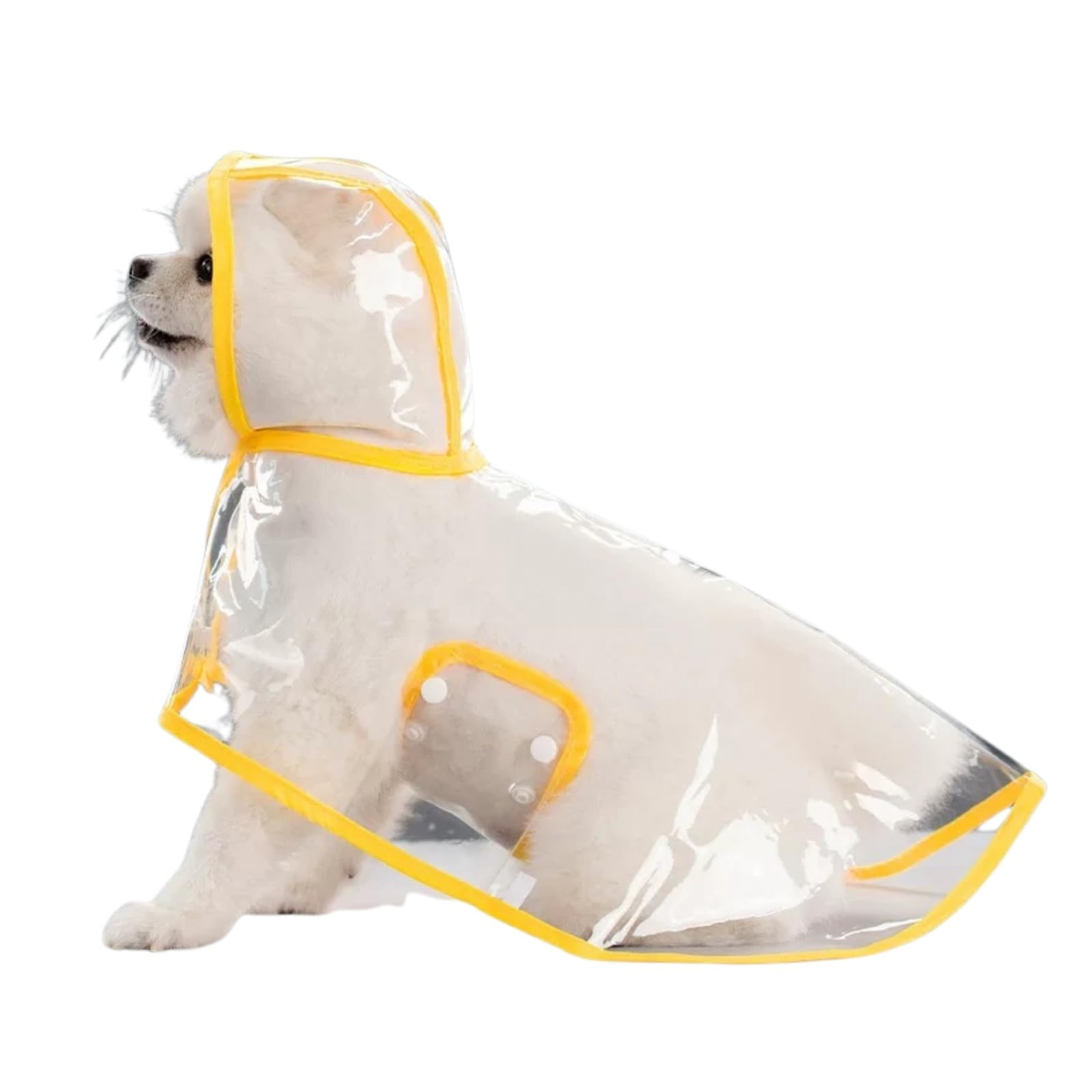 BT Bear Transparent Waterproof Dog Raincoat,Lightweight Pet Rain Coat Rain Jacket for Puppy Small Dogs Outdoor, Yellow_S