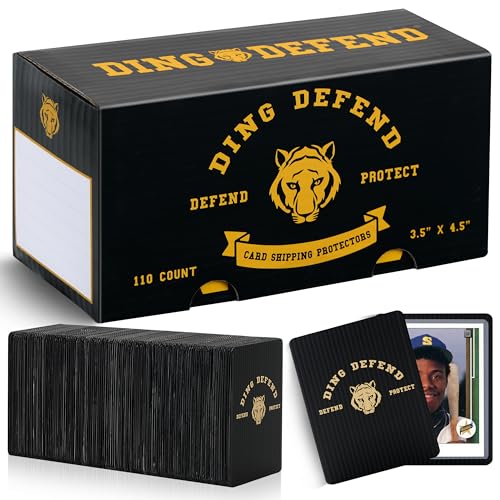 Ding Defend 110 Pack Trading Card Protectors - Hard Plastic Slab - Tiger Design - 3.5 x 4.5 Inches