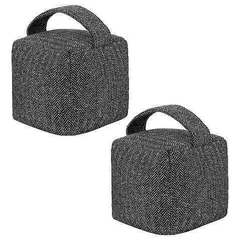 4.4 Lbs Decorative Door Stopper 2 Set, Heavy Duty Door Stopper for Bottom of Door, Weighted Fabric Door Stopper for Bedroom, Living Room, Office Cover