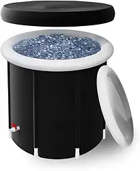 Banheira Portátil Dobrável 80x80cm 300L com Tampa Térmica - Para Crioterapia Relaxamento e Recuperação Muscular