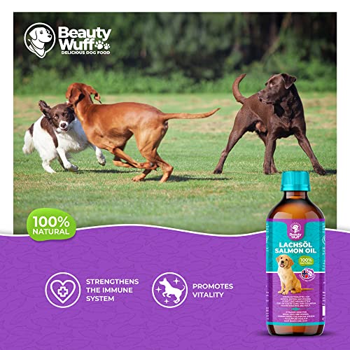 Beauty Wuff – Lachsöl für Hunde, Katzen und Pferde – Reich an Omega 3 Säuren– Fischöl für Hund (500 ml)…