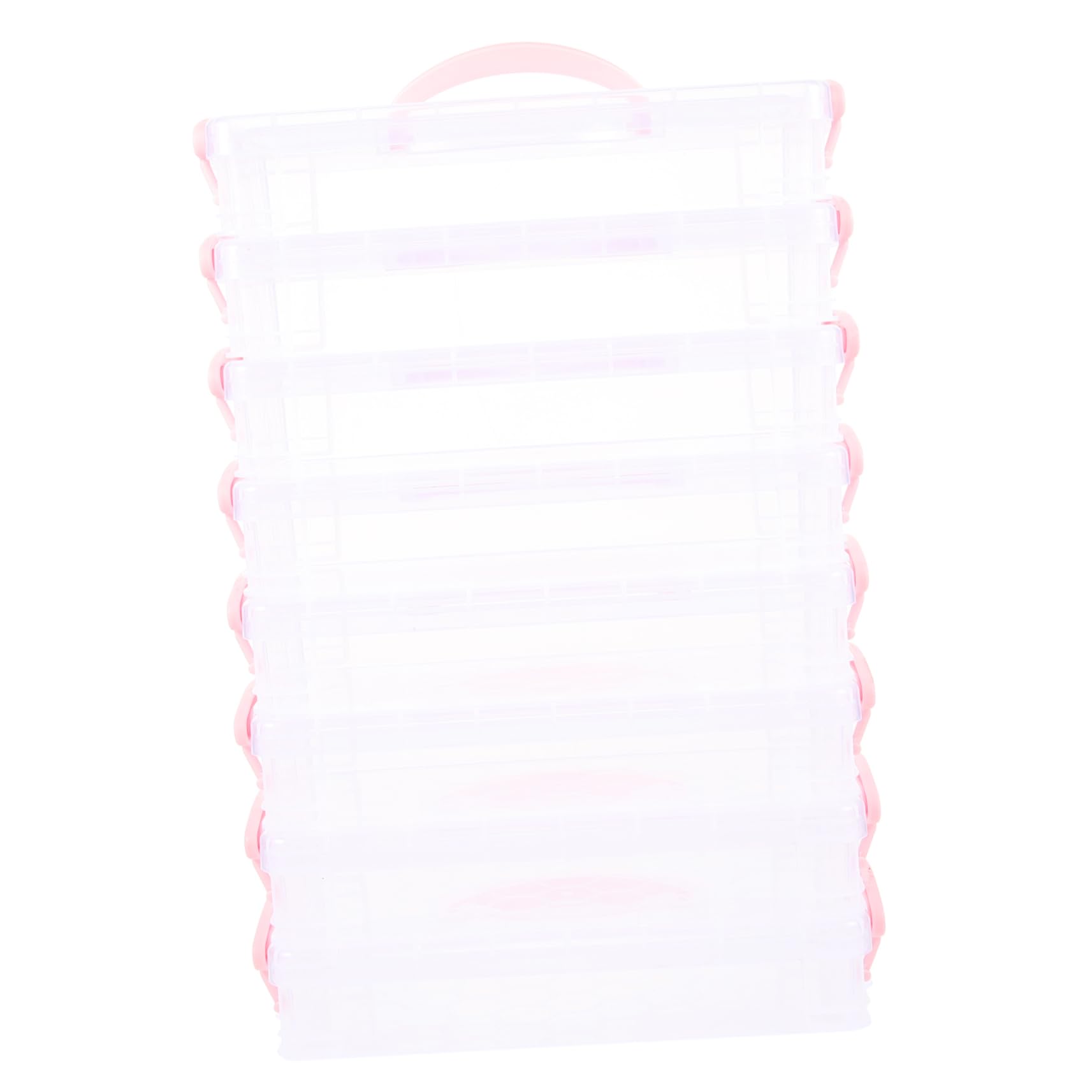 VILLCASE Caja de Lápices de Plástico Apilable Tapa, 8 Piezas