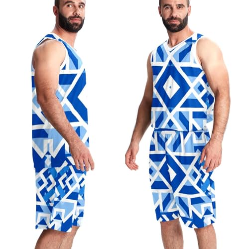Maillot de basket ample taille 5XL bleu pour jouer confortablement