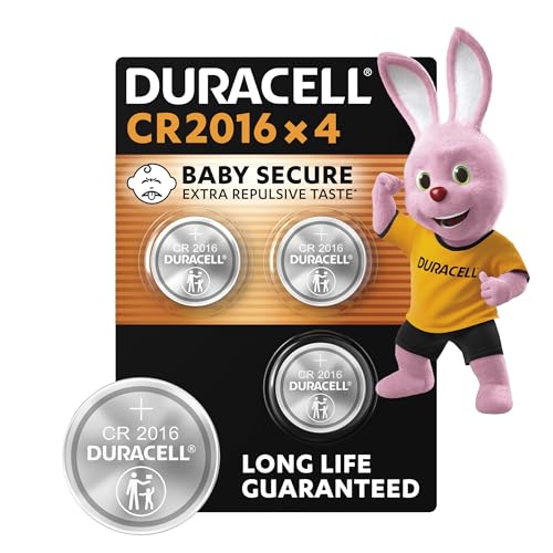 Duracell CR2016 Knopfzellen (4 Stück), CR 2016 Lithium Knopfzelle 3 V