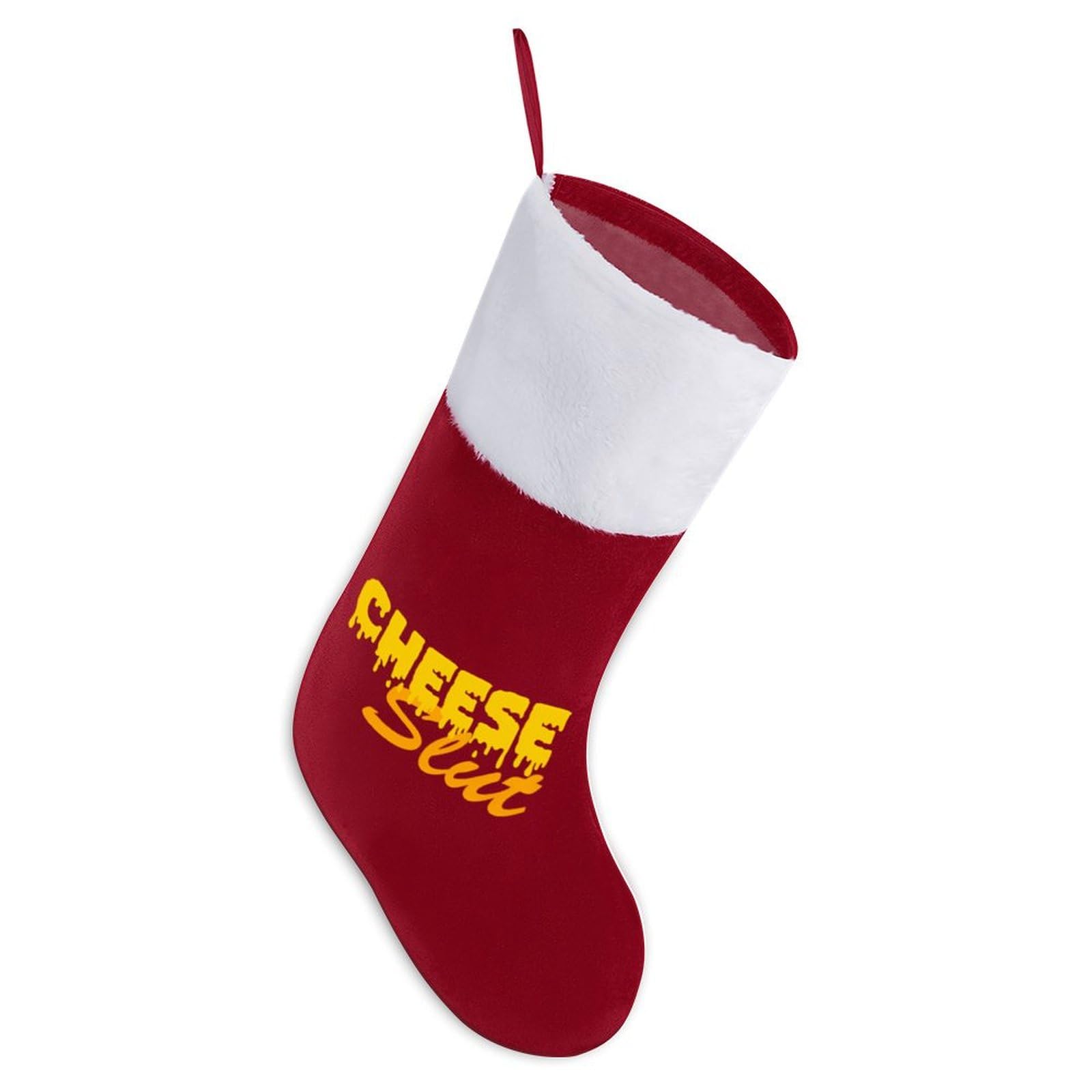 Anceky Unisex As Pic Cheese Slut Novelty Christmas Stocking Socks Xmas Tree And Fireplace Hanging Ornaments Decoration