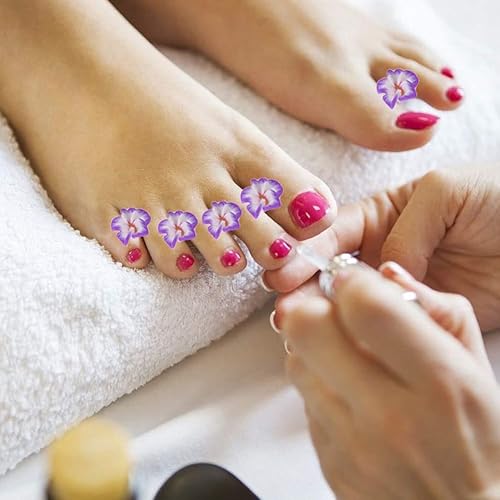 Miniatura 4 de 8 separadores de dedos morados de silicona para pedicura, lindas flores de silicona suave, espaciadores de dedos de dedos, pedicura, accesorios de