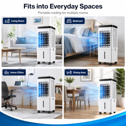 Enfriador de aire evaporativo de 15L con 3 velocidades y temporizador 7