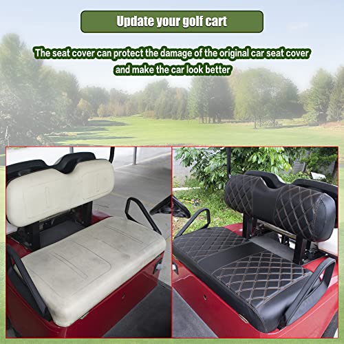 Nokins Golf Cart Et Diamond Seat Cover Kit, Fit For Ezgo Txt Oem Ordinary Seat Cushion, No Need To Use Gun Nails,Golf Cart Vinyl Seat Cover Black #TOP5