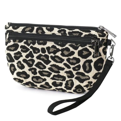 Image of Small Wristlet Wallets for Women, Zip Clutch Bag with Wristlet Pouch, 3-Zipper Original Design