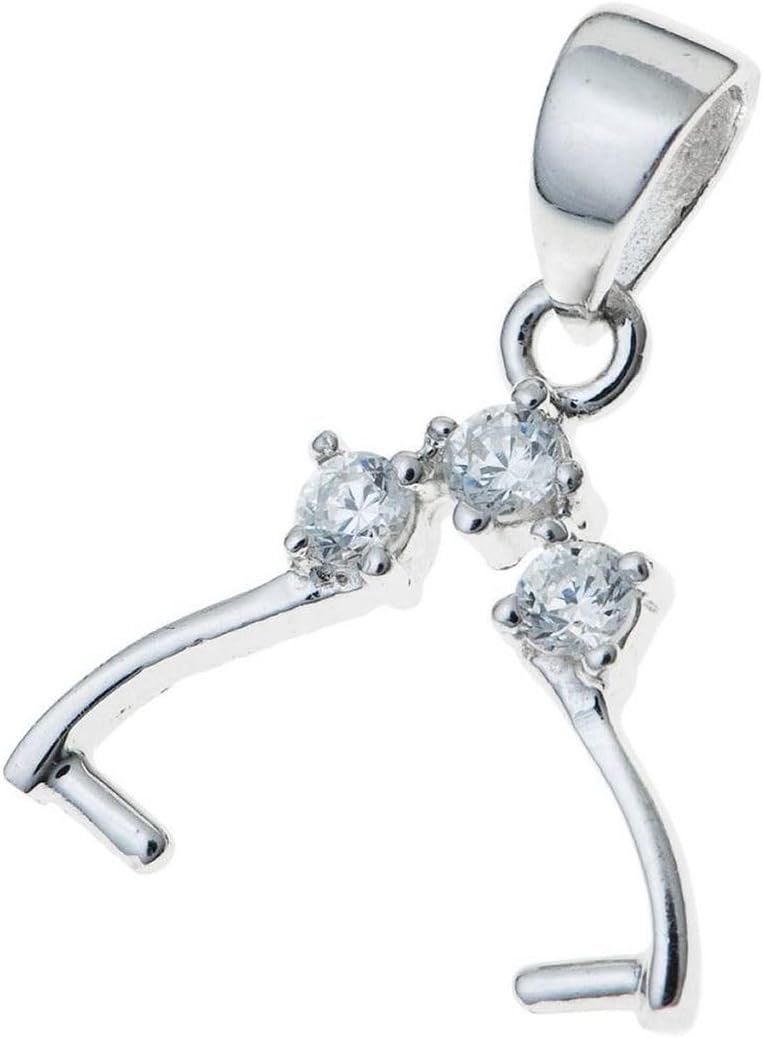 10pcs Adabele Authentic 925 Sterling Silver 19mm Pendant Clasp Pinch Bail Clip Cubic Zirconia CZ Tarnish Resistant for DIY Craft Jewelry Making SS42-3