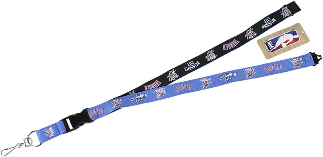 Pro Specialties Group NBA Oklahoma City Thunder Two-Tone Lanyard with Detachable Key Ring and breakaway safety closure