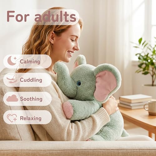 Image of Niuniu Daddy 20 inch 3.3lb Elephant Weighted Stuffed Animal forKids and Adults, Soft Sensory Plush Body Pillow for Calming Support, Large Animal Toy for Everyday Comfort