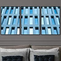 3 Piece Framed Canvas Wall Art Abstract Cool Line Canvas Prints Home Artwork Decoration for Living Room,Bedroom - 16