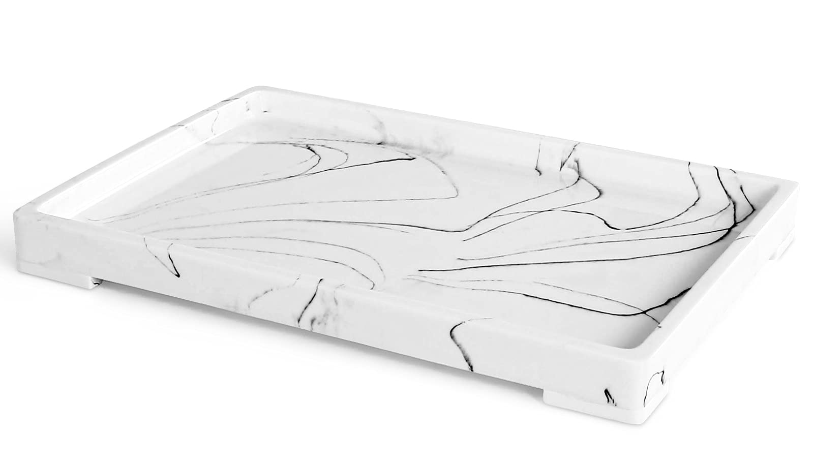 Buy Haturi Bathroom Vanity Tray, Marble Look Jewelry Organizer Resin