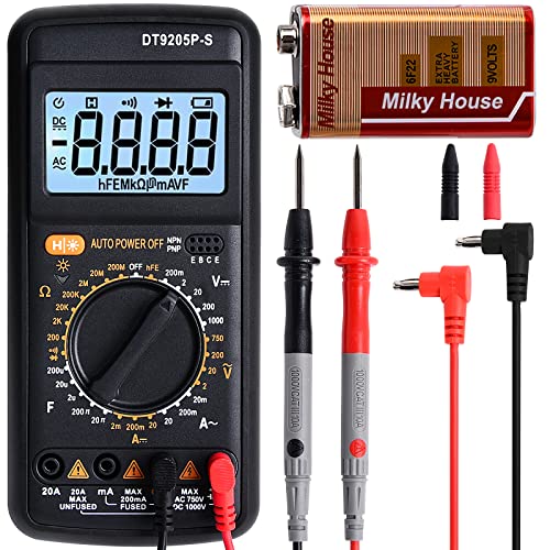 Image of Digital Multimeter Tester, Multimeter Tester Pocket Voltmeter, Multi Tester Digital, Electric Tester with Backlight LCD Data Hold, Voltage Tester Power Continuity Tester with AC /DC Ohm Volt Amp Diode