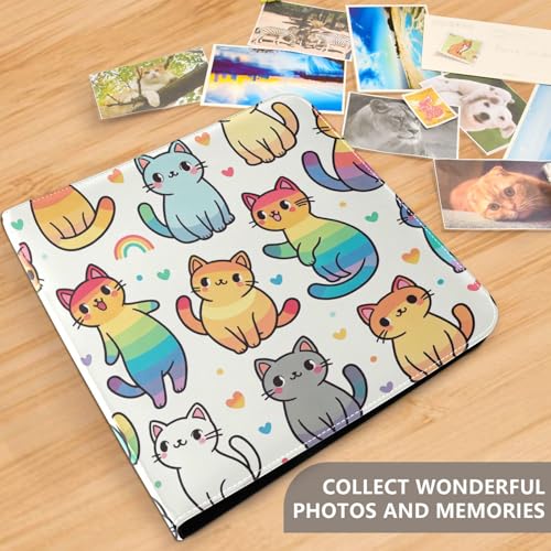 Álbum de Fotos Adhesivo DIY Scrapbook FLildon con Diseño de Gato Arcoíris, 3 Anillos, 40 Páginas, 11.8 x 11.2 pulgadas miniatura 5