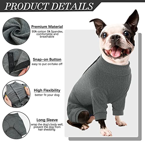 Kuoser Hundebody nach op, Medizinischer Body Hund,Hunde Schlafanzüge, Hundebody nach kastration, Anti-Lecken Wundschutz,Kegel-Alternative (3XL,Grau)