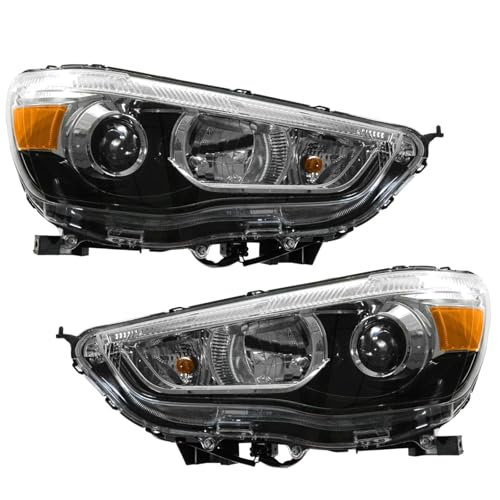 Image of TRQ 2 Piece Headlight Assembly Set Driver & Passenger Side Compatible with Mitsubishi Outlander Sport 2011-2019 MI2502160 MI2503160 8301C223 8301C224