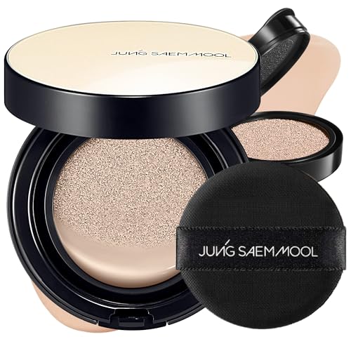 Image of JUNG SAEM MOOL Essential Skin Nuder Cushion | Natural Finish, Buildable Coverage Cushion Foundation by Korean Makeup Artist (Refill Included, 0.98 Fl Oz, SPF 50), 19 Pink Light