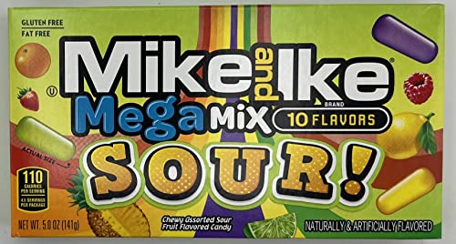 Mike And Ike Candy Variety 7 Pack- Includes 5 Theater Boxes And 2 Mini Boxes- Mike And Ike Sour Mega Mix, Original, Tropical Typhoon, Berry Blast, And Mega Mix. Mini Boxes Include Sour Watermelon And Cherry. #TOP5