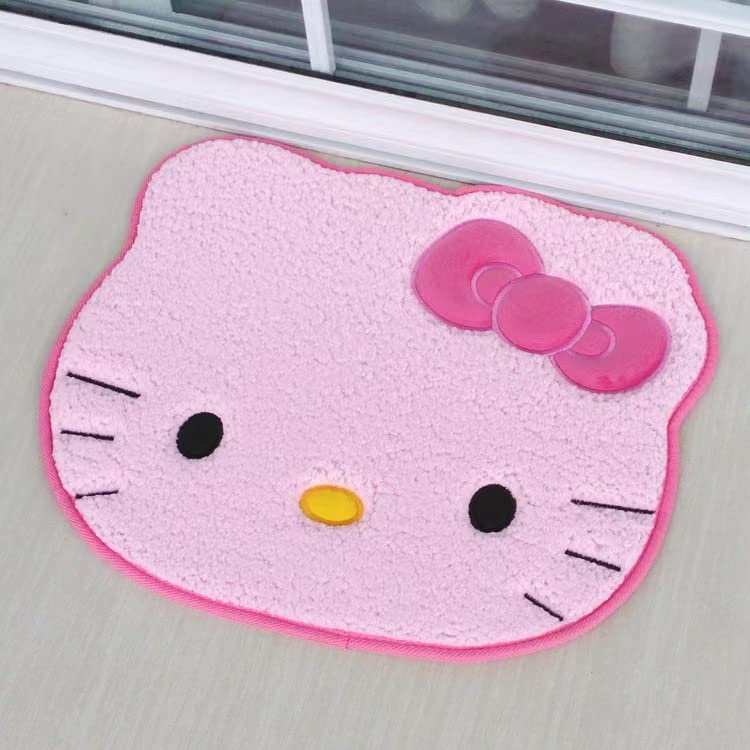 Area Rugs Kawaii Carpet Super Soft Area Rugs Cute Cartoon Kitten Face Pattern Bedroom Mats，Luxury Shaggy High Absorbent and Anti Slip